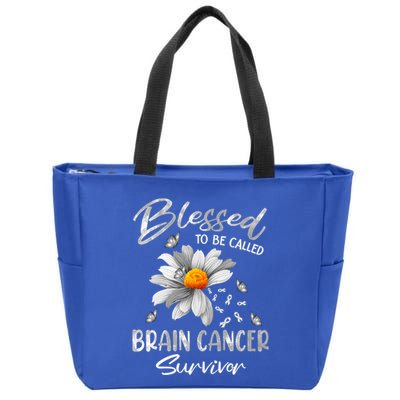 Blessed To Be Called Brain Cancer Survivor Gift Zip Tote Bag