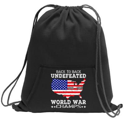 Back To Back Undefeated World War Champs Sweatshirt Cinch Pack Bag