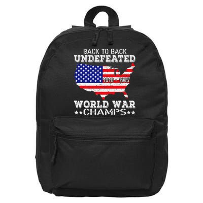 Back To Back Undefeated World War Champs 16 in Basic Backpack