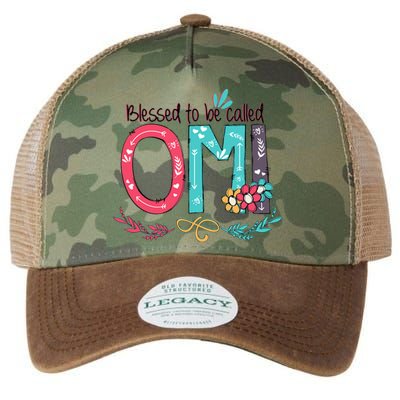 Blessed To Be Called Omi Colorful Grandma Legacy Tie Dye Trucker Hat