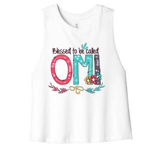 Blessed To Be Called Omi Colorful Grandma Women's Racerback Cropped Tank