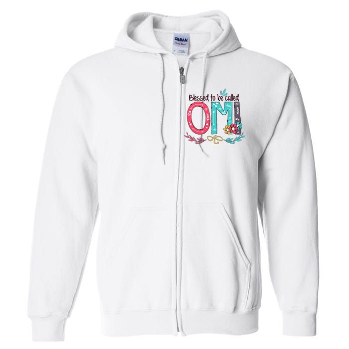 Blessed To Be Called Omi Colorful Grandma Full Zip Hoodie