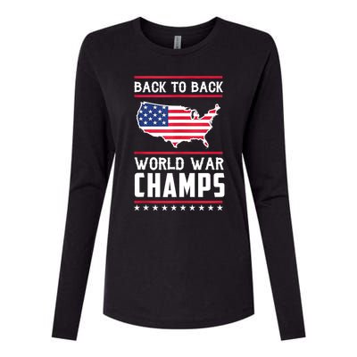 Back To Back Undefeated World War Champs Womens Cotton Relaxed Long Sleeve T-Shirt