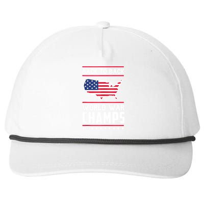 Back To Back Undefeated World War Champs Snapback Five-Panel Rope Hat