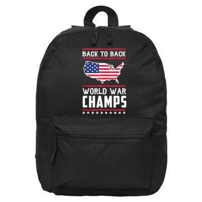 Back To Back Undefeated World War Champs 16 in Basic Backpack