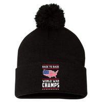 Back To Back Undefeated World War Champs Pom Pom 12in Knit Beanie