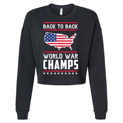 Back To Back Undefeated World War Champs Cropped Pullover Crew