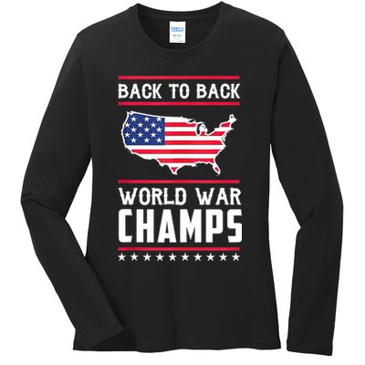 Back To Back Undefeated World War Champs Ladies Long Sleeve Shirt
