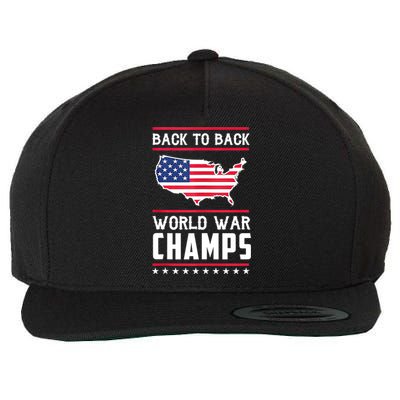 Back To Back Undefeated World War Champs Wool Snapback Cap