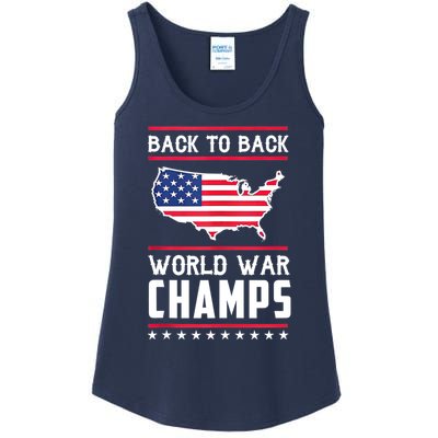 Back To Back Undefeated World War Champs Ladies Essential Tank