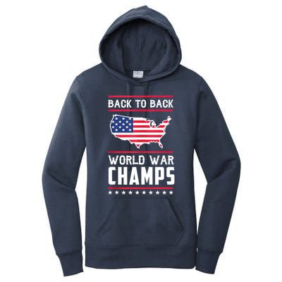 Back To Back Undefeated World War Champs Women's Pullover Hoodie