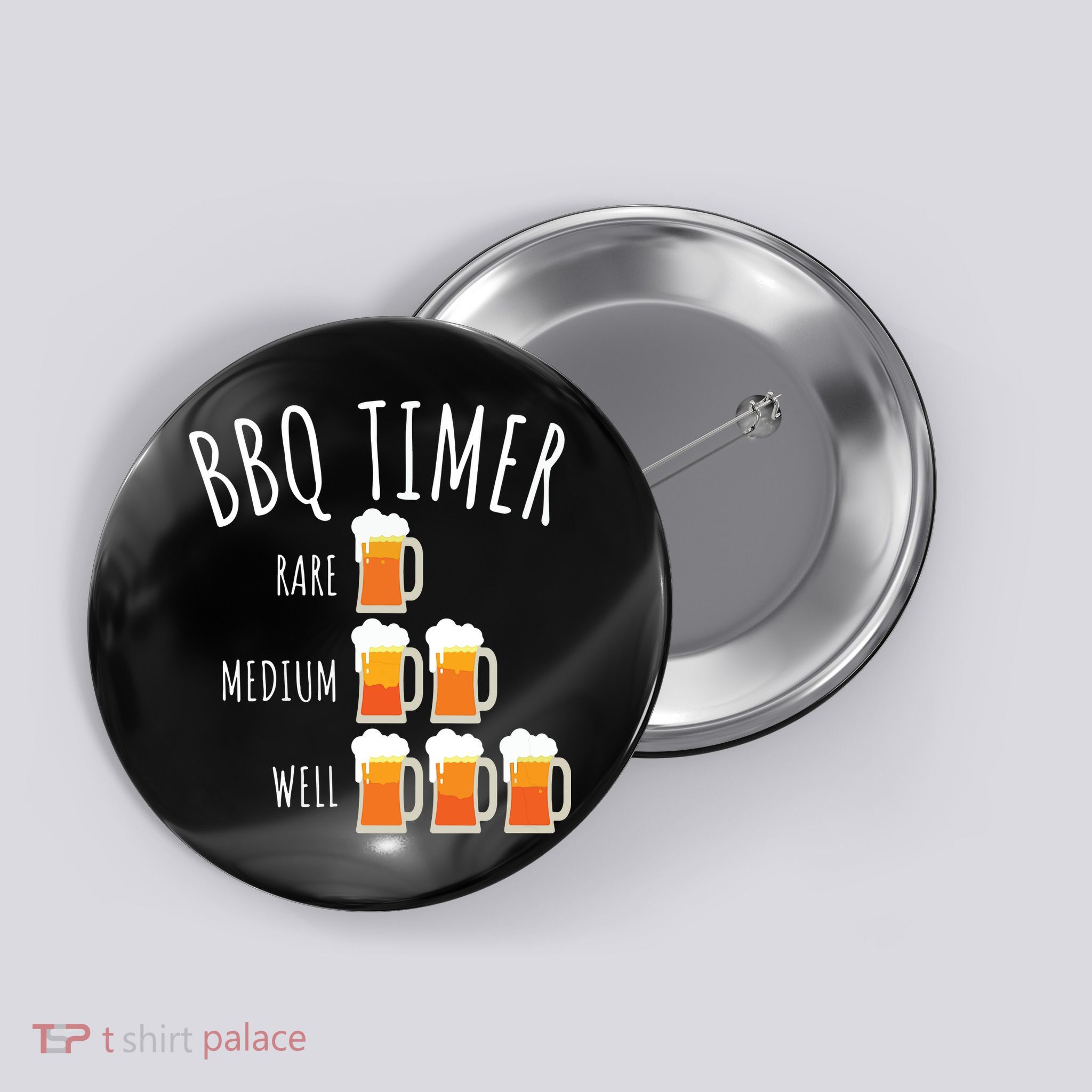 BBQ Timer Beer Drinking Funny Grilling Button