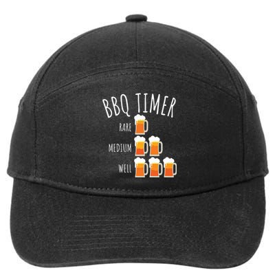 BBQ Timer Beer Drinking Funny Grilling 7-Panel Snapback Hat