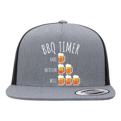 BBQ Timer Beer Drinking Funny Grilling Flat Bill Trucker Hat