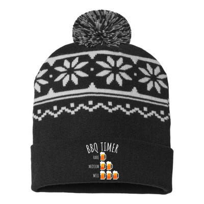 BBQ Timer Beer Drinking Funny Grilling USA-Made Snowflake Beanie