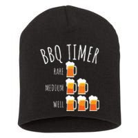 BBQ Timer Beer Drinking Funny Grilling Short Acrylic Beanie