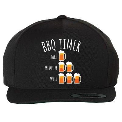 BBQ Timer Beer Drinking Funny Grilling Wool Snapback Cap