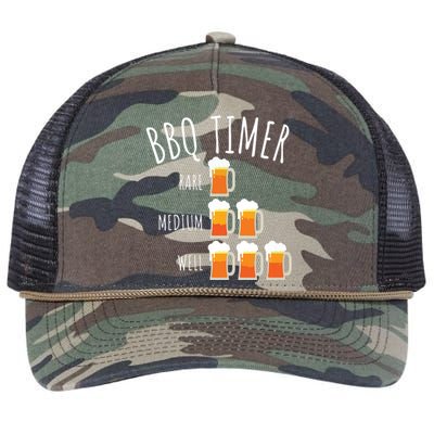 BBQ Timer Beer Drinking Funny Grilling Retro Rope Trucker Hat Cap