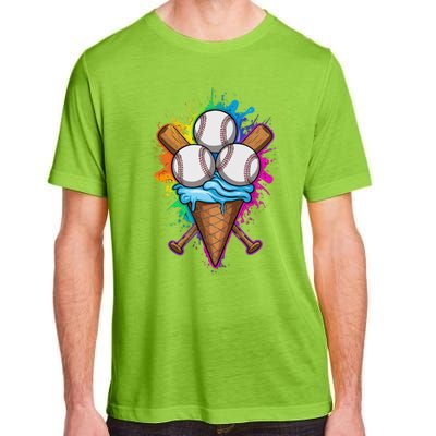 Baseball The Best Triple Scooped Ice Cream Baseball Lovers Gift Adult ChromaSoft Performance T-Shirt