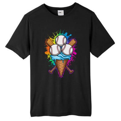 Baseball The Best Triple Scooped Ice Cream Baseball Lovers Gift Tall Fusion ChromaSoft Performance T-Shirt