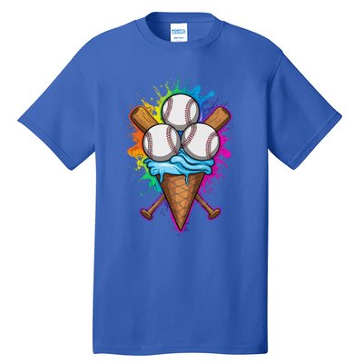 Baseball The Best Triple Scooped Ice Cream Baseball Lovers Gift Tall T-Shirt