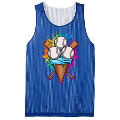 Baseball The Best Triple Scooped Ice Cream Baseball Lovers Gift Mesh Reversible Basketball Jersey Tank