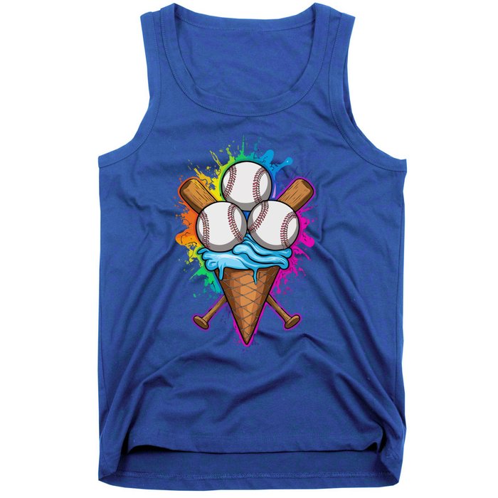 Baseball The Best Triple Scooped Ice Cream Baseball Lovers Gift Tank Top