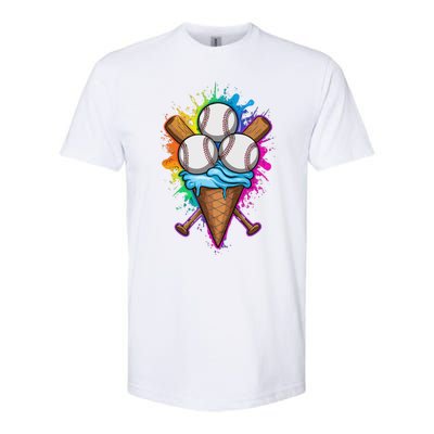 Baseball The Best Triple Scooped Ice Cream Baseball Lovers Gift Softstyle CVC T-Shirt