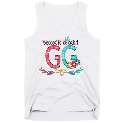 Blessed To Be Called Gg Colorful Gifts Grandma Tank Top