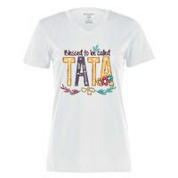 Blessed To Be Called Tata Colorful Grandma Women's Momentum V-Neck T-Shirt