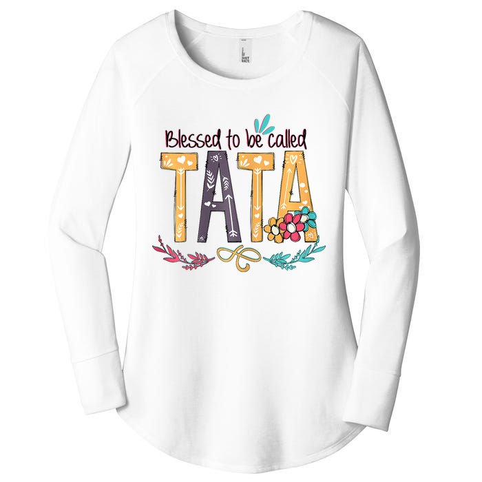 Blessed To Be Called Tata Colorful Grandma Women's Perfect Tri Tunic Long Sleeve Shirt