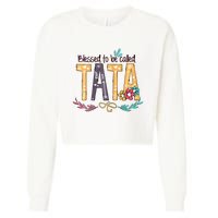 Blessed To Be Called Tata Colorful Grandma Cropped Pullover Crew