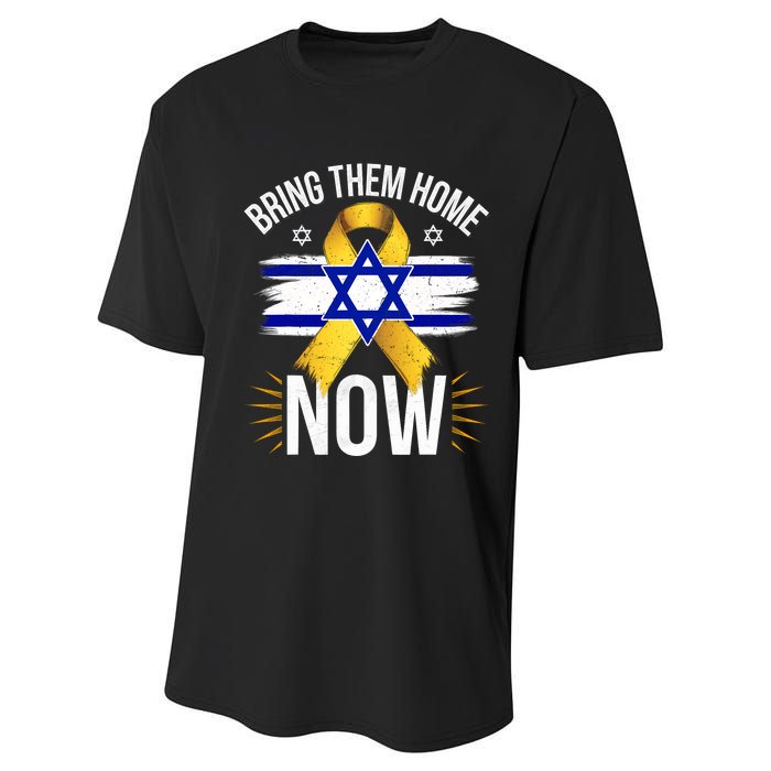 Bring Them Back Home Now Israel Flag Yellow Ribbon Performance Sprint T-Shirt