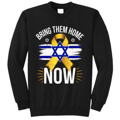 Bring Them Back Home Now Israel Flag Yellow Ribbon Tall Sweatshirt