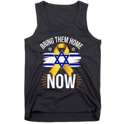 Bring Them Back Home Now Israel Flag Yellow Ribbon Tank Top