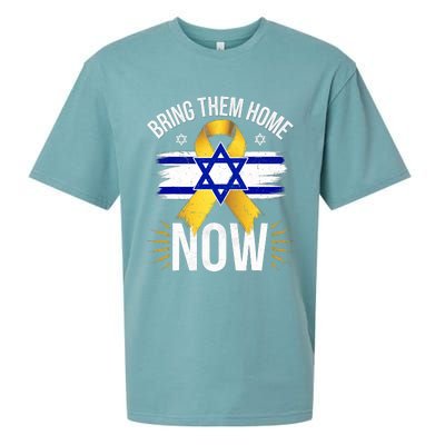 Bring Them Back Home Now Israel Flag Yellow Ribbon Sueded Cloud Jersey T-Shirt