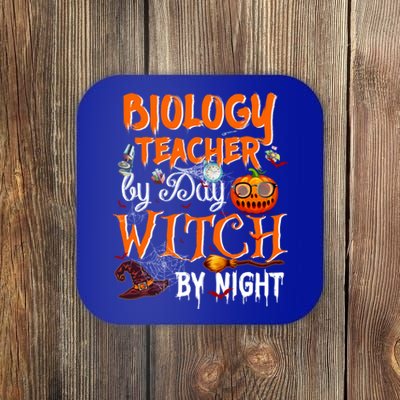 Biology Teacher By Day Witch By Night Scientist Meaningful Gift Coaster