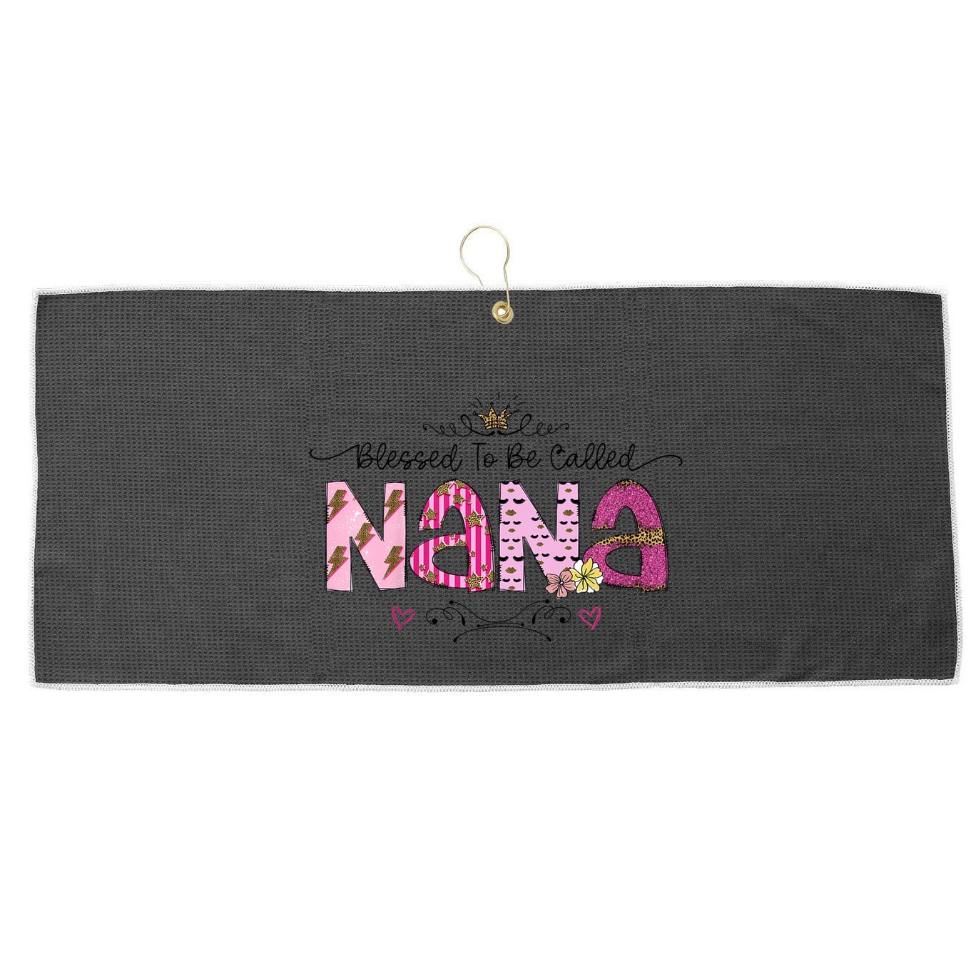 Blessed To Be Called Nana Women Floral Decor Grandma MotherS Day Large Microfiber Waffle Golf Towel