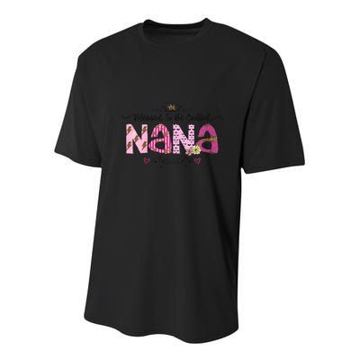 Blessed To Be Called Nana Women Floral Decor Grandma MotherS Day Youth Performance Sprint T-Shirt