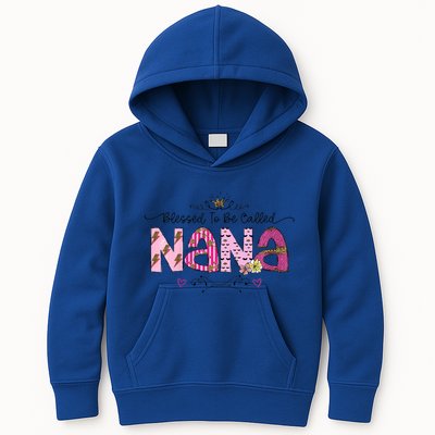 Blessed To Be Called Nana Women Floral Decor Grandma MotherS Day Kids Hoodie