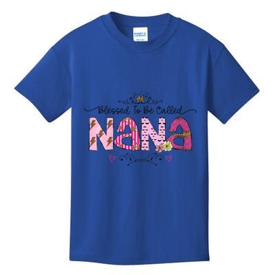 Blessed To Be Called Nana Women Floral Decor Grandma MotherS Day Kids T-Shirt