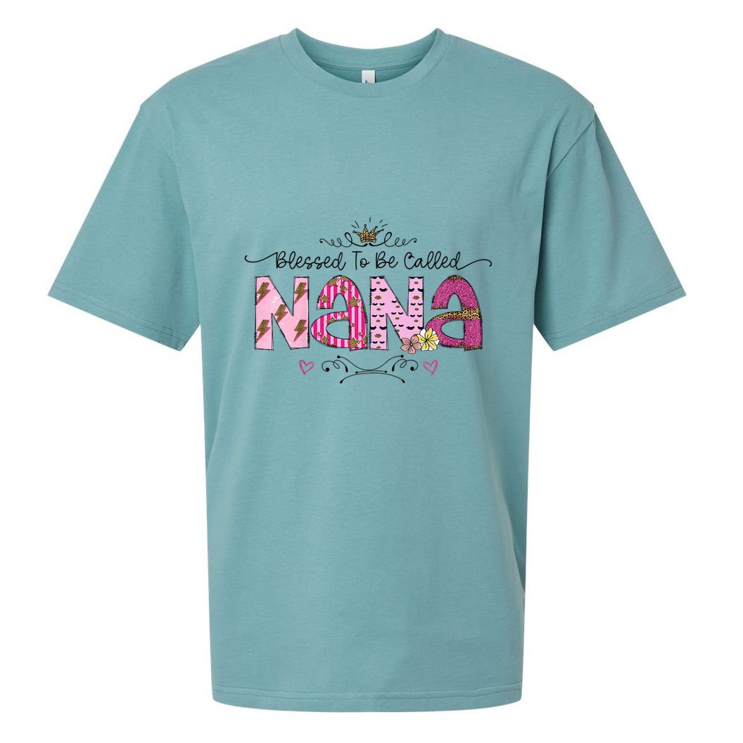 Blessed To Be Called Nana Women Floral Decor Grandma MotherS Day Sueded Cloud Jersey T-Shirt