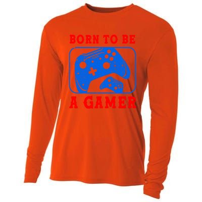 Born To Be A Gamer For Intense Visual Funny Gift Cooling Performance Long Sleeve Crew