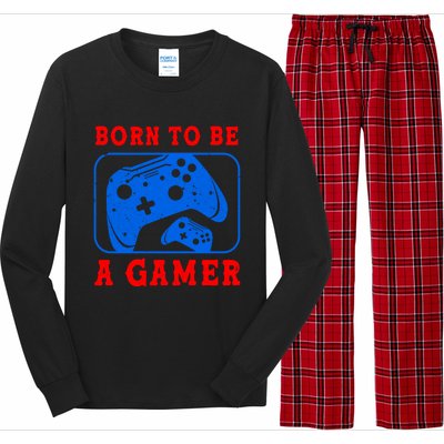 Born To Be A Gamer For Intense Visual Funny Gift Long Sleeve Pajama Set