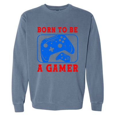 Born To Be A Gamer For Intense Visual Funny Gift Garment-Dyed Sweatshirt