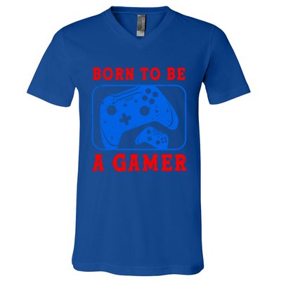 Born To Be A Gamer For Intense Visual Funny Gift V-Neck T-Shirt