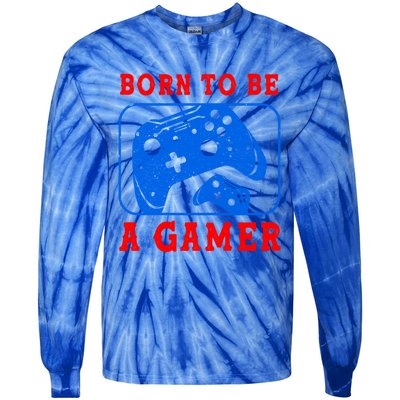 Born To Be A Gamer For Intense Visual Funny Gift Tie-Dye Long Sleeve Shirt