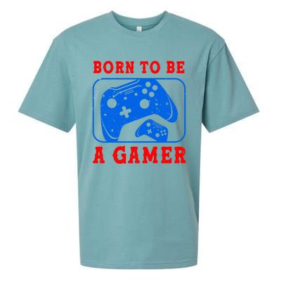 Born To Be A Gamer For Intense Visual Funny Gift Sueded Cloud Jersey T-Shirt