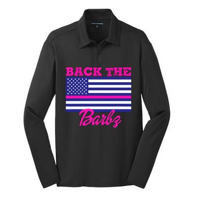 Back The Barbz Silk Touch Performance Long Sleeve Polo