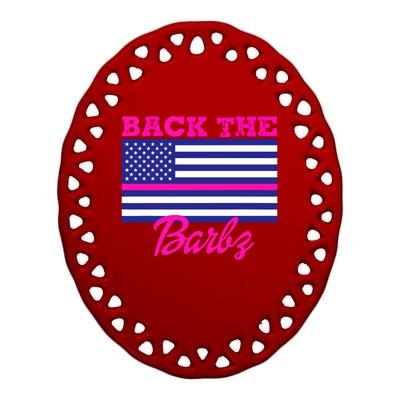 Back The Barbz Ceramic Oval Ornament